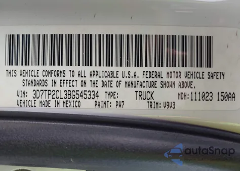 2011 Ram Ram 2500 St from USA, damaged, VIN 3D7TP2CL3BG545334